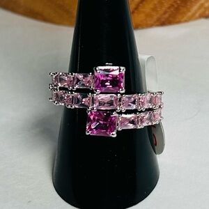 Bomb party pink ring”meet me here” Dazzling Pink Multi-Stone Ring Size 10